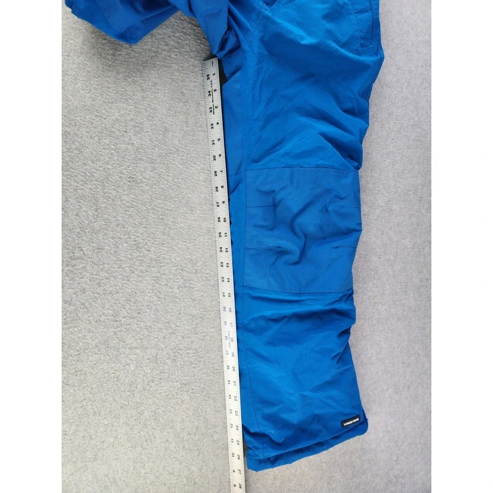 Lands End Kids Blue Ski Snow Pants Ski‎ Grow Cuffs Water Resistant Lined SZ 12